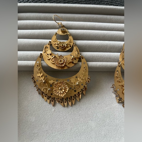 Juicy Couture Jewelry - Juicy Couture antique Gold Tone massive Large Earrings
